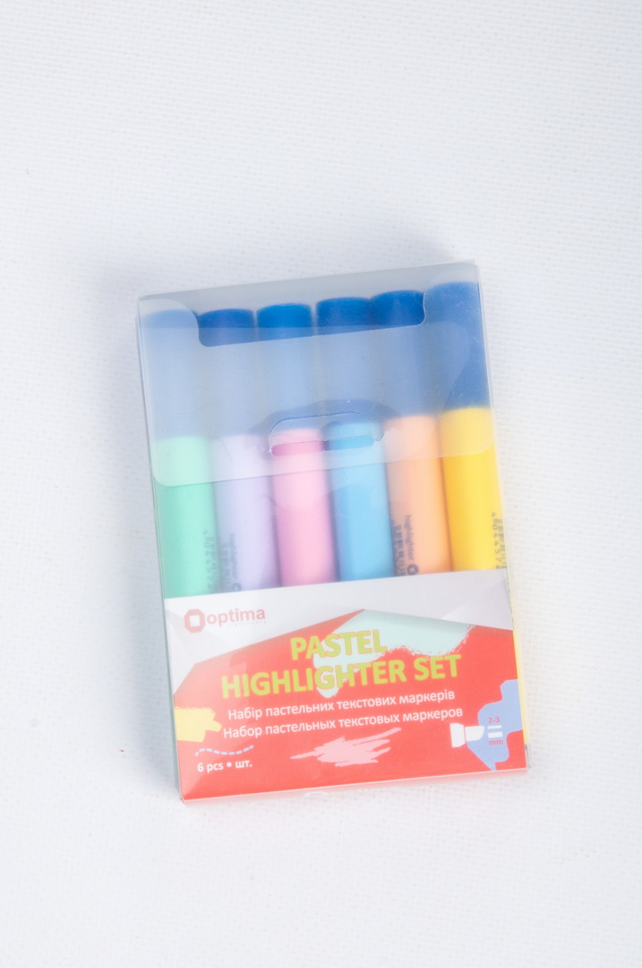 Набір маркерів, 1-4,5 мм, 6 кольорів, текстові, OPTIMA